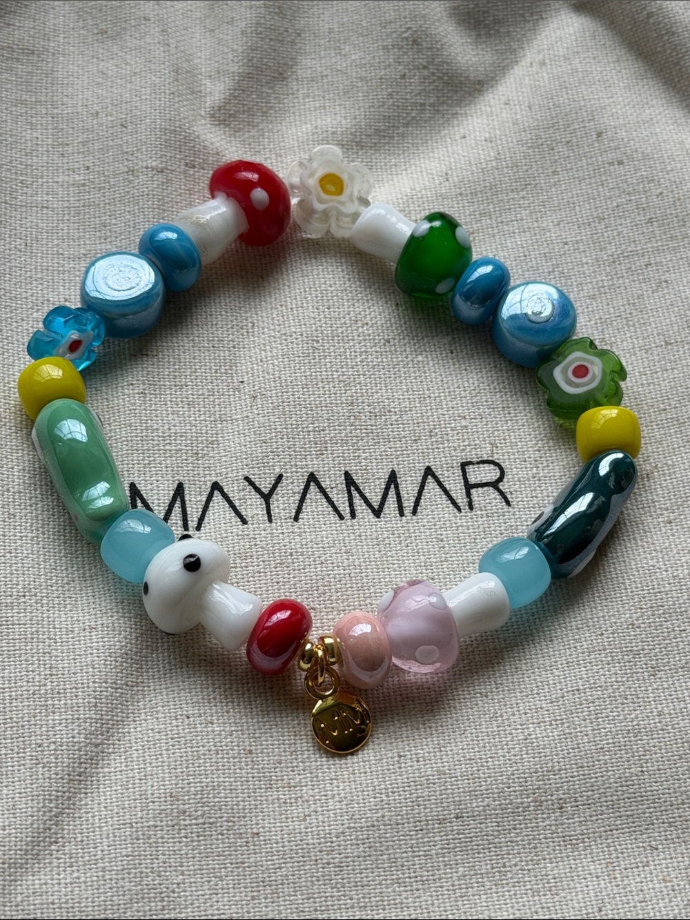 Mayamar Avi Whimsy Multicolor Glass Bead‎ Charm Bracelet